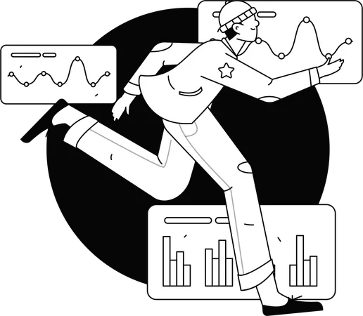 Employee running late for meeting  Illustration