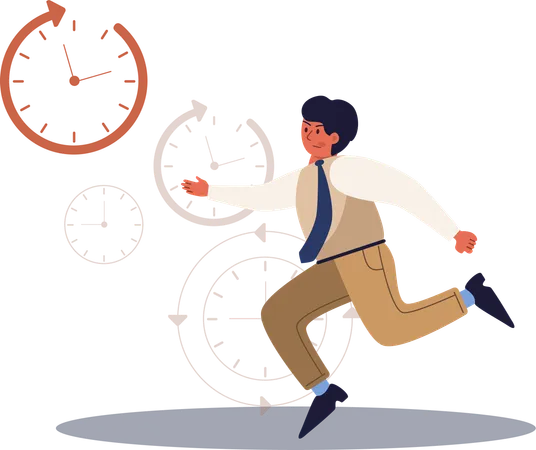 Employee runs after deadline dates  Illustration