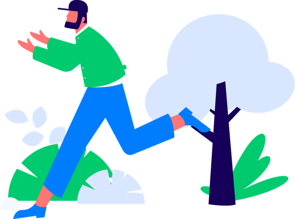 Employee runs fast for meeting  Illustration
