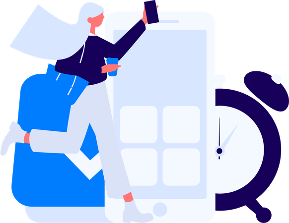 Employee runs for business presentation  Illustration