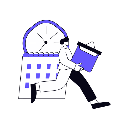 Employee Runs To Attend Meeting On Time  Illustration