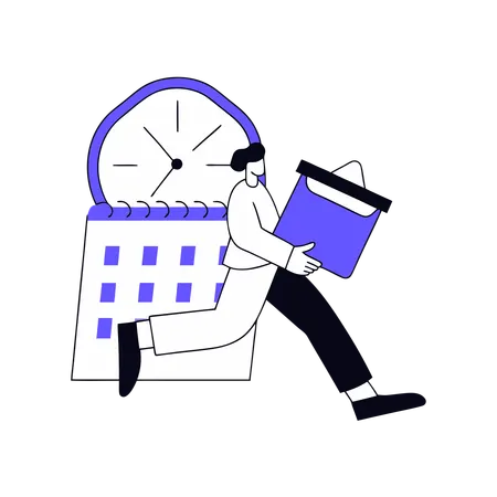 Employee Runs To Attend Meeting On Time  Illustration