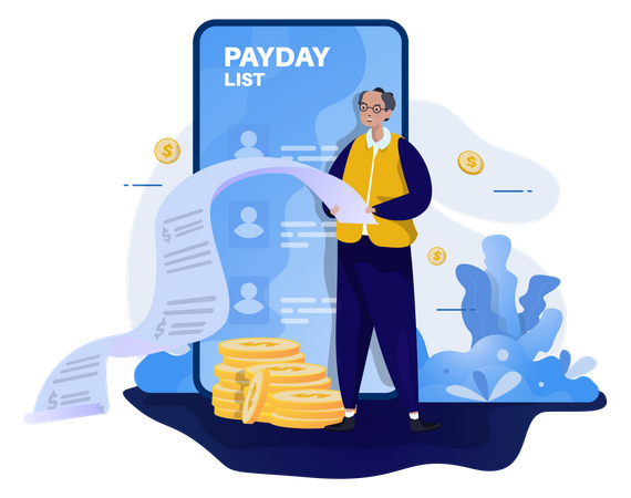 Employee salary payment  Illustration