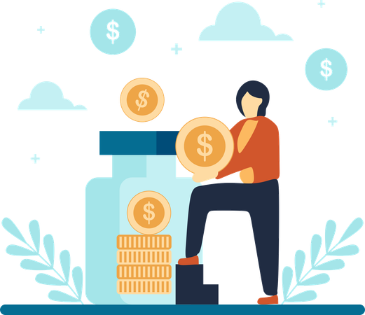 Employee saving for Personal Finances  Illustration