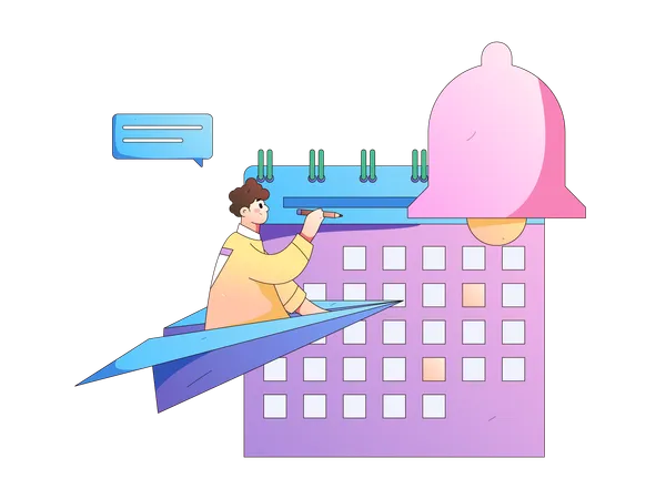 Employee schedules business tasks  Illustration