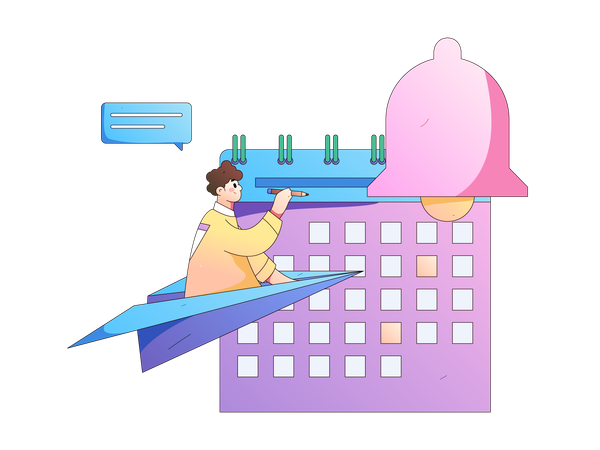 Employee schedules business tasks  Illustration