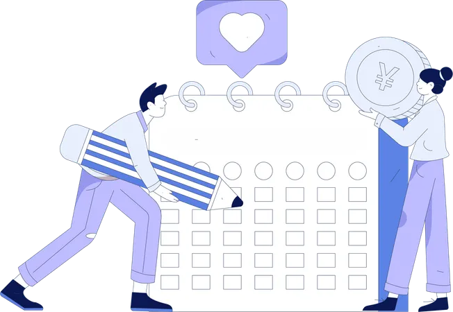 Employee scheduling business meeting  Illustration