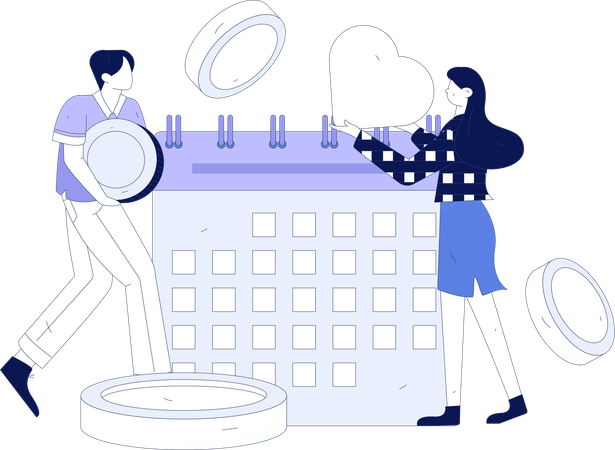 Employee scheduling business meeting  Illustration