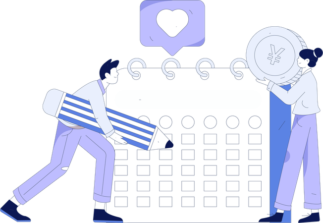 Employee scheduling business meeting  Illustration