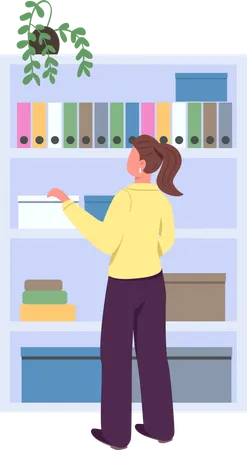 Employee search through files  Illustration