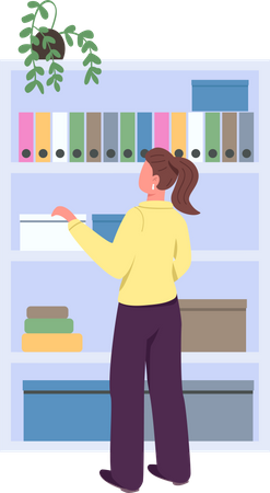 Employee search through files  Illustration