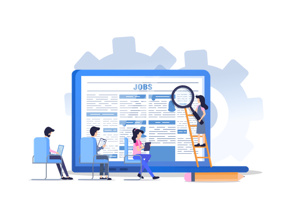 Employee Searching Job Interview Illustration
