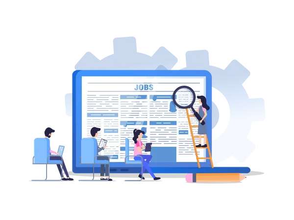 Employee Searching Job Interview Illustration