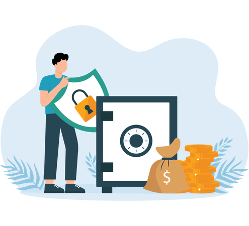 Employee secures Bank Locker money  Illustration