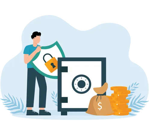 Employee secures Bank Locker money  Illustration