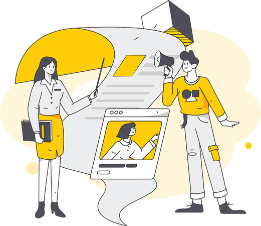 Employee selecting job resume  Illustration