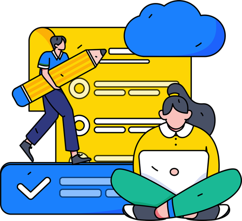 Employee selects to do list tasks  Illustration