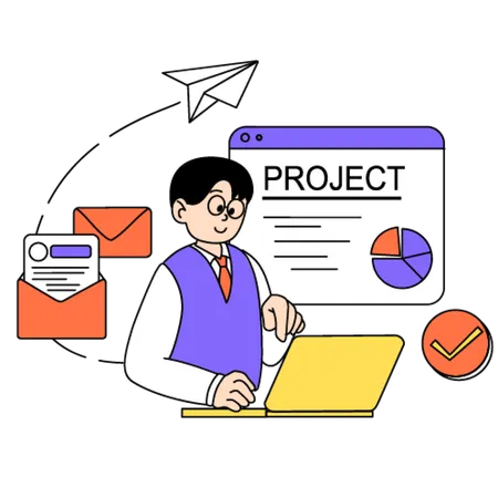 Employee send email project  Illustration