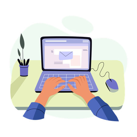 Employee Sending client email  Illustration