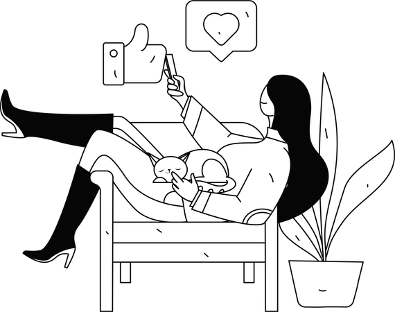 従業員が携帯電話からメールを送信  イラスト