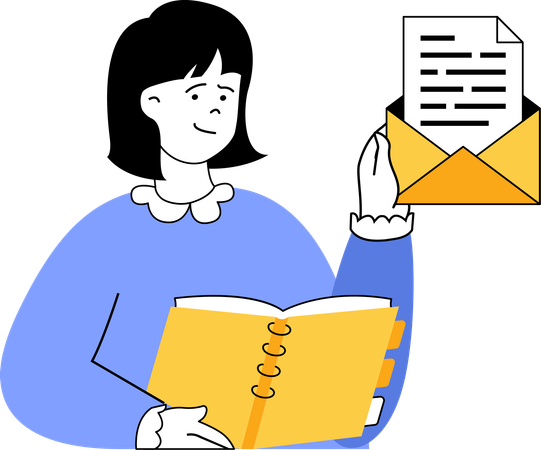 Employee sending mails to customers  Illustration