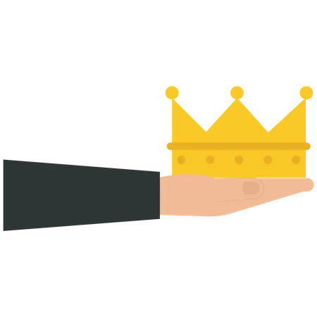 Businessman holding the crown  Illustration