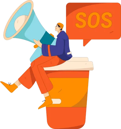 Employee sends SOS messages to clients  Illustration