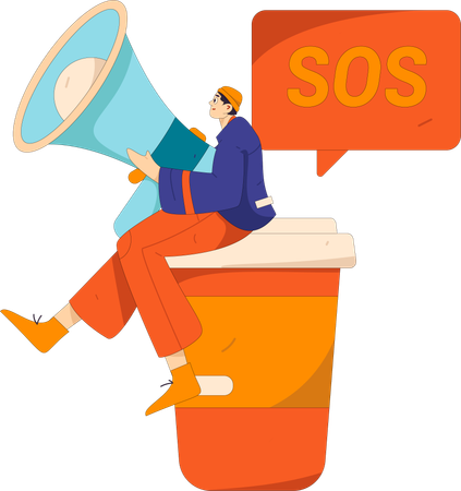 Employee sends SOS messages to clients  Illustration