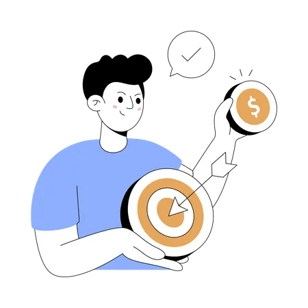 Employee sets up Sales Goal  Illustration