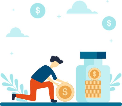 Employee sets up Savings Goals  Illustration