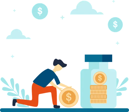 Employee sets up Savings Goals  Illustration