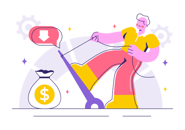 Man increassing credit score  Illustration