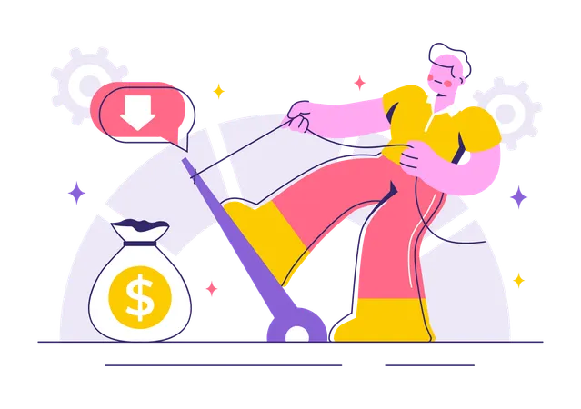 Man increassing credit score  Illustration