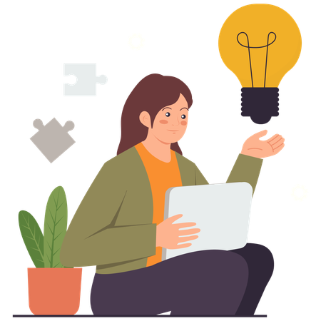 Employee shares Idea Generation and Solution Thinking  Illustration