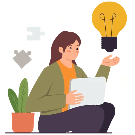 Employee shares Idea Generation and Solution Thinking  Illustration
