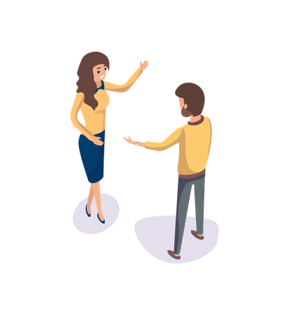Employee sharing ideas with manager  イラスト