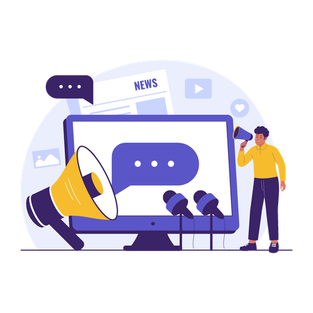 Employee sharing Media Opinion  Illustration
