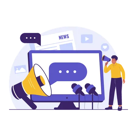 Employee sharing Media Opinion  Illustration