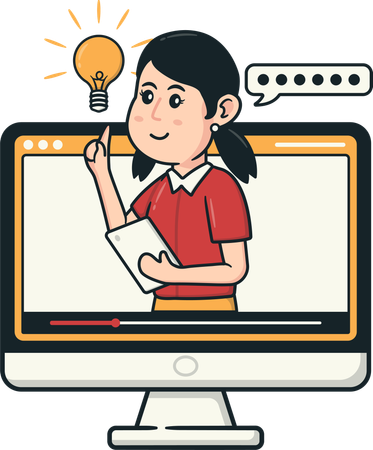 Employee sharing new ideas in online meeting  Illustration