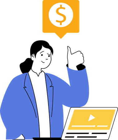 Employee showing financial revenue in meeting  Illustration