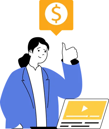 Employee showing financial revenue in meeting  Illustration