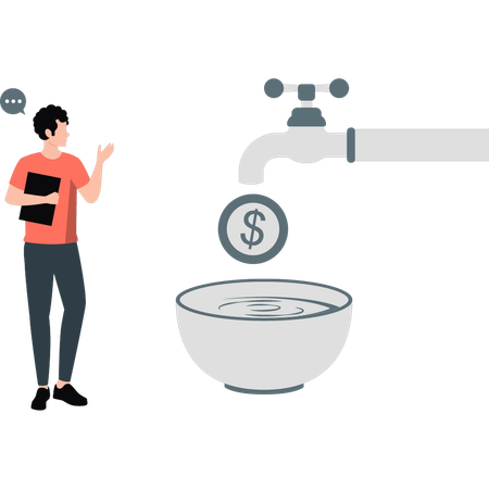 Employee showing investment profits  Illustration