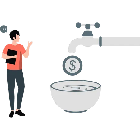 Employee showing investment profits  Illustration