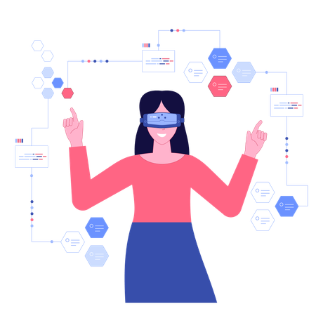 Employee showing metaverse knowledge  Illustration