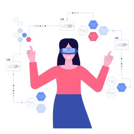 Employee showing metaverse knowledge  Illustration