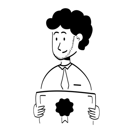 Employee showing Reward points  Illustration