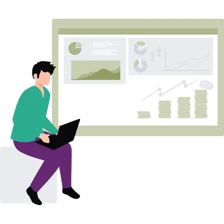 Employee shows financial growth  Illustration