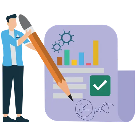 Employee signing Business Registration and Legal Setup  Illustration