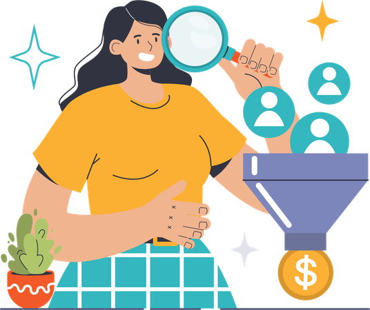 Employee sorting user funnel  Illustration