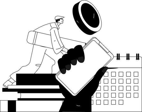 Employee sorts out pending tasks  Illustration